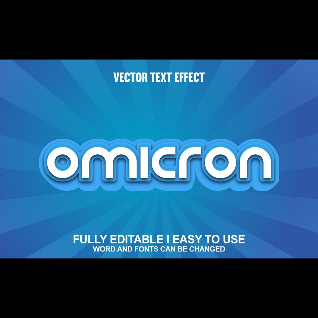 Fully Editable Vector 3D Text Effect preview image.