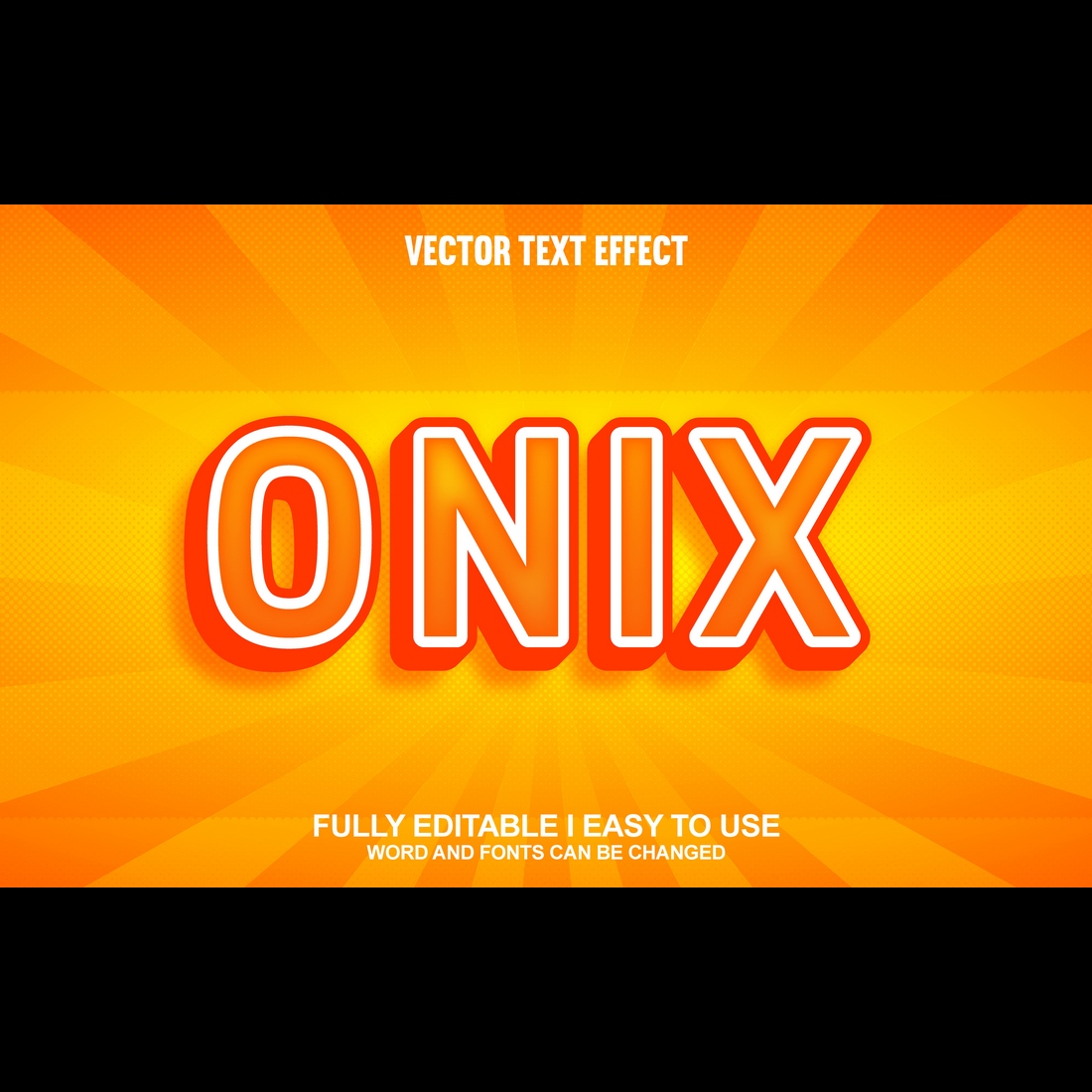 Fully Editable Vector 3D Text Effect preview image.