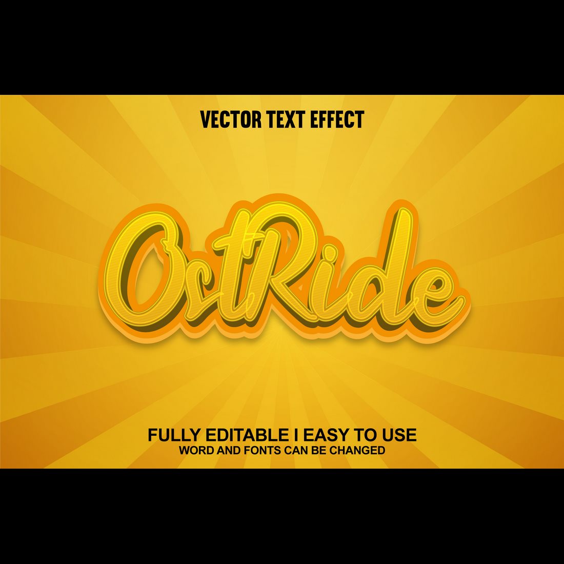 Fully Editable Vector 3D Text Effect cover image.