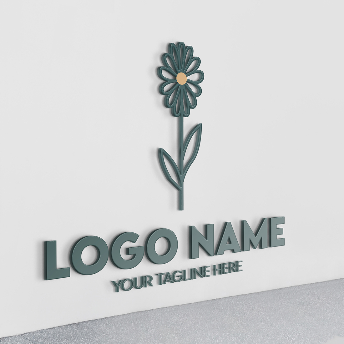 Modern Minimalist Botanical Logo Design for Businesses With Leaves and Flowers, Professional Creative Monogram Botanical Floral Logo Design for Salon or Massage Centre Feminine Style Brands Companies preview image.