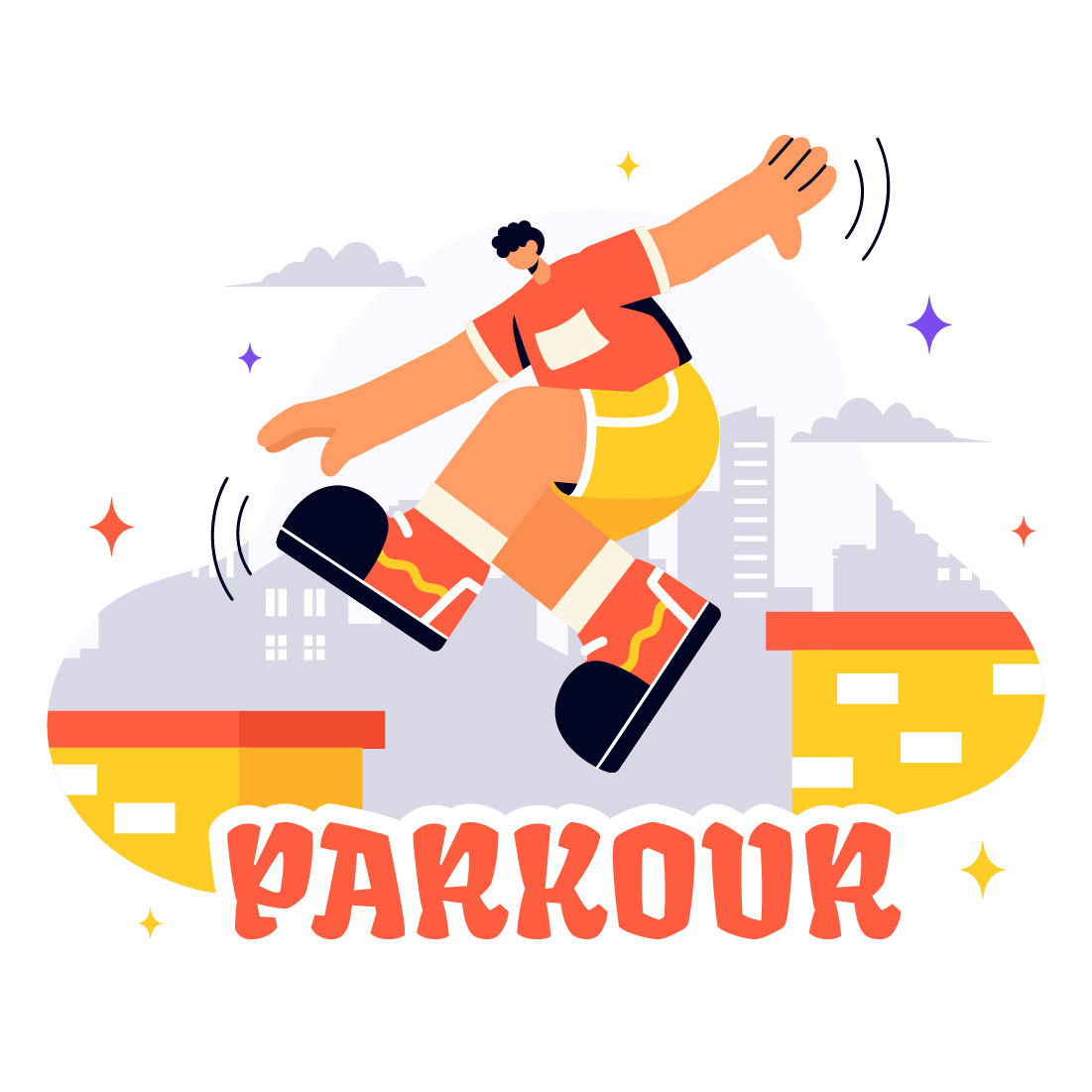 14 Parkour Sports Illustration preview image.