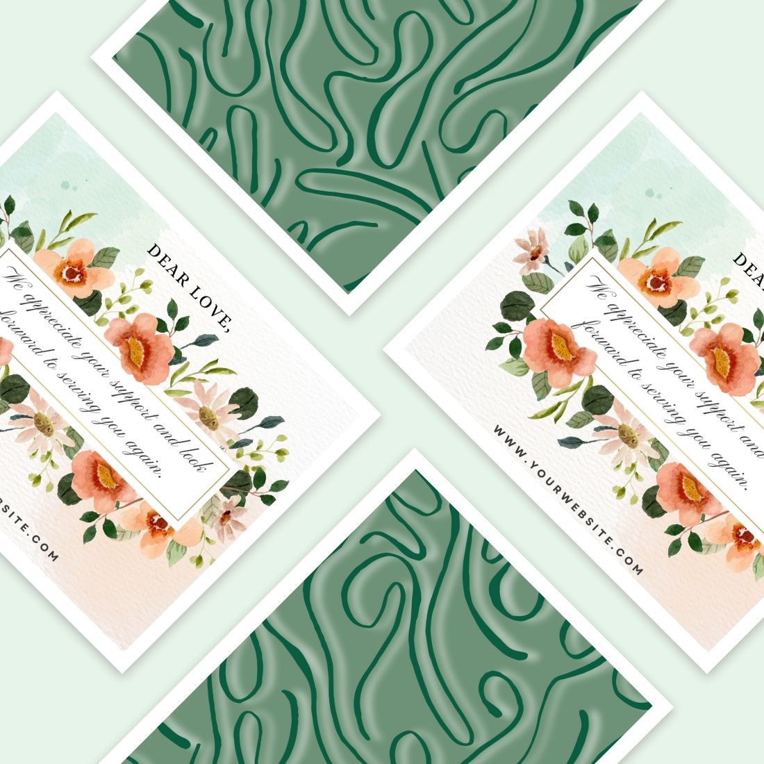 Thank you card Petals Of Appreciation, Business Branding Card, Digital Canva Template, Printable and Editable preview image.