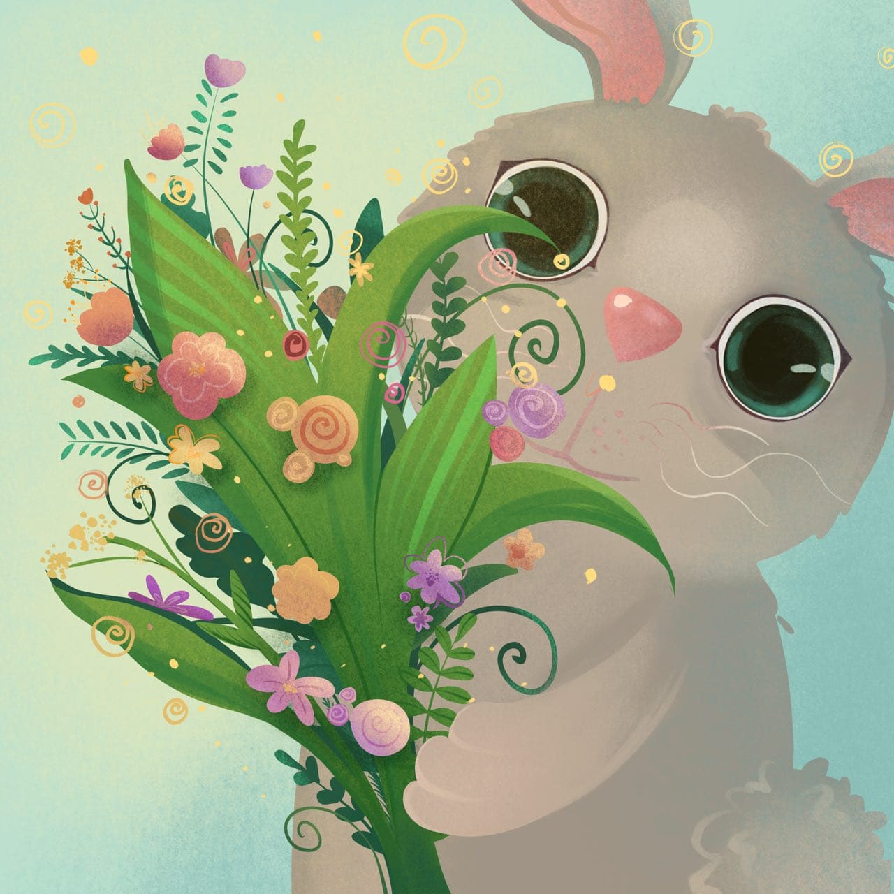 bunny illustration preview image.