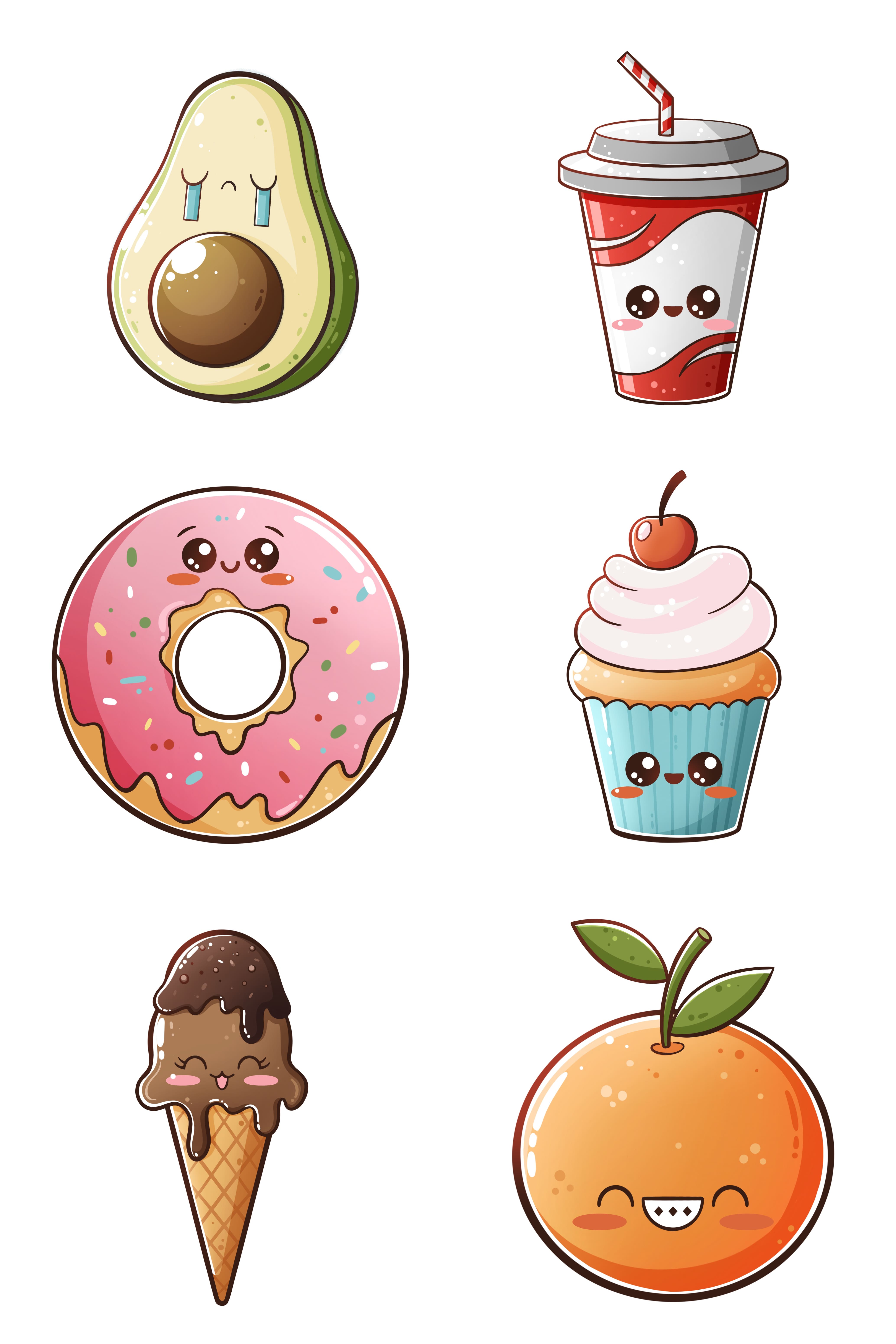 Food kawaii stickers pinterest preview image.