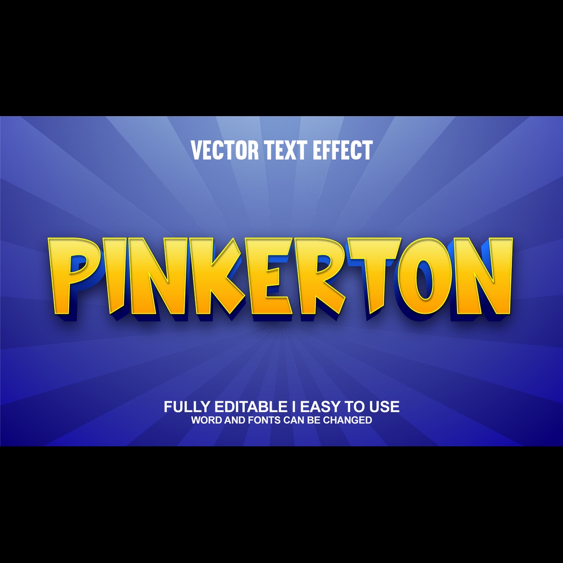 Fully Editable Vector 3D Text Effect cover image.