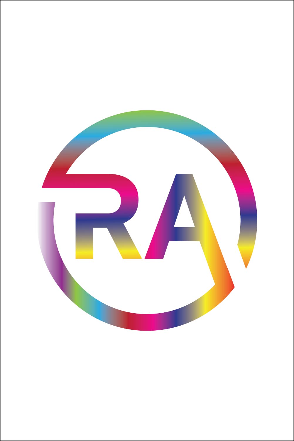 Initial Letter RA Logo or Icon Design Vector Image Template pinterest preview image.