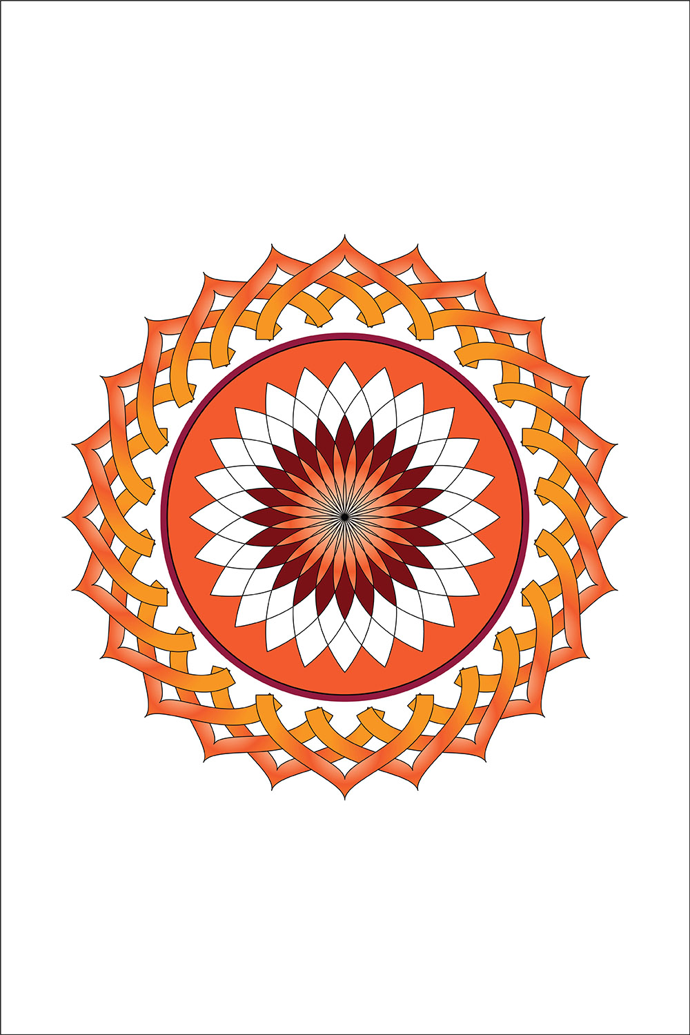 Mandala Design Vector Image Template pinterest preview image.