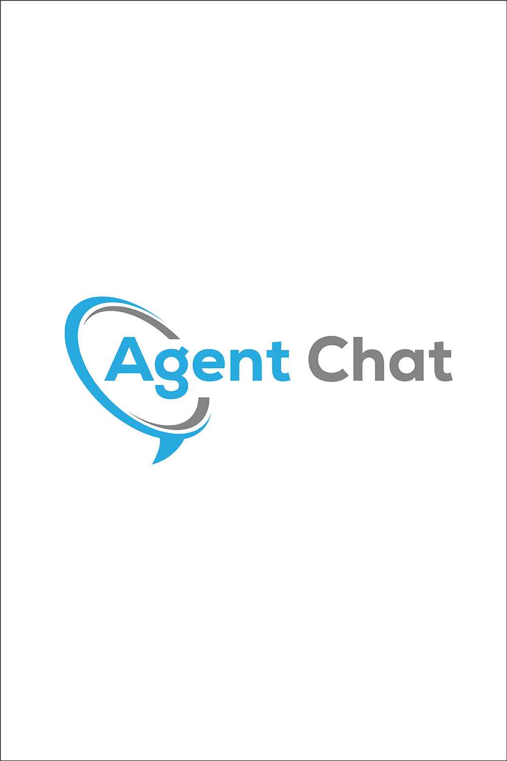 Agent Chat Logo or Icon Design Vector Image Template pinterest preview image.