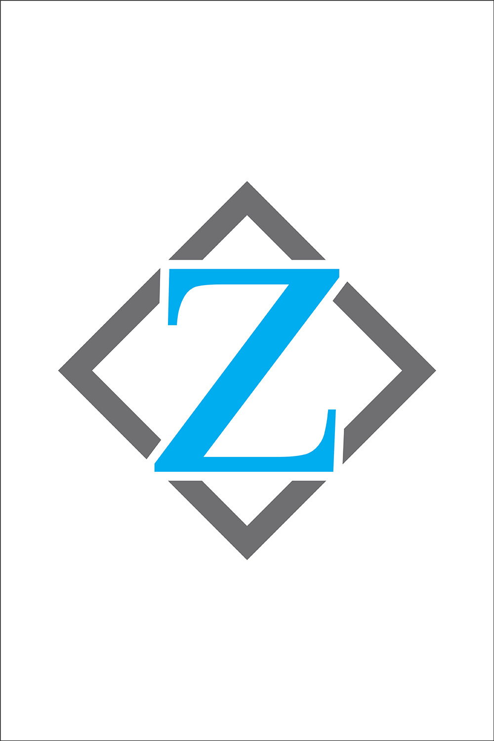 Letter Z Logo or Icon Design Vector Image Template pinterest preview image.