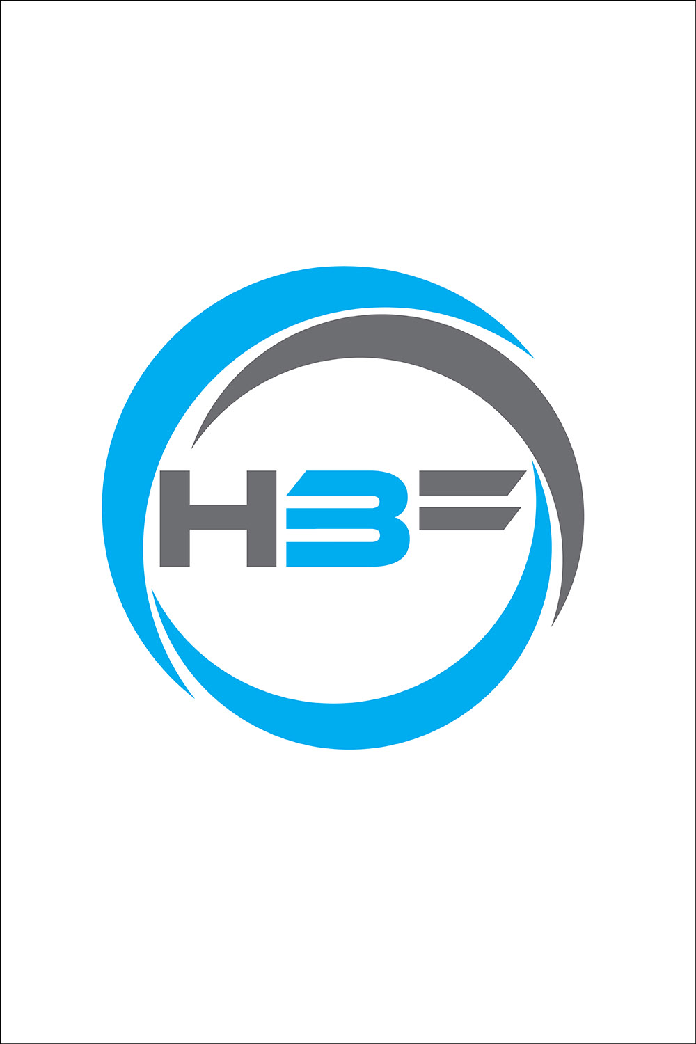 Initial Letter HBF Logo or Icon Design Vector Image Template pinterest preview image.