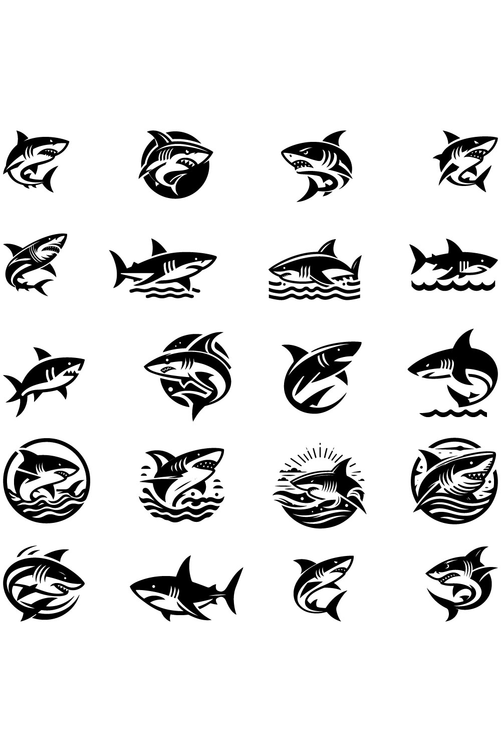 Shark Vector Icon illustration pinterest preview image.