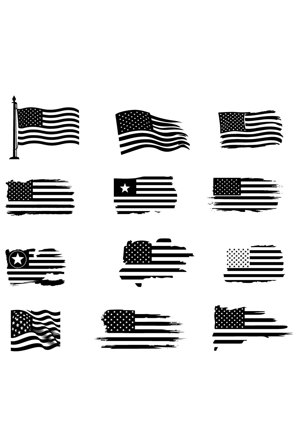 American national flag vector silhouette pinterest preview image.