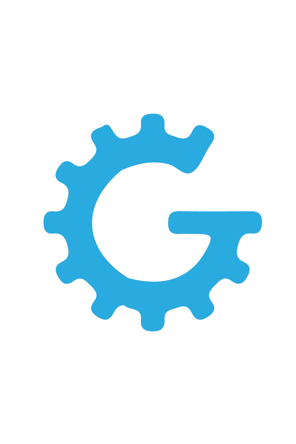 Letter G Engineering Logo or Icon Design Vector Image Template pinterest preview image.