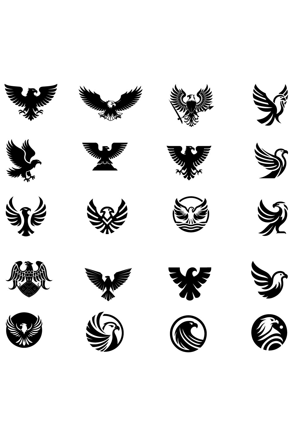 Eagle icon vector pinterest preview image.