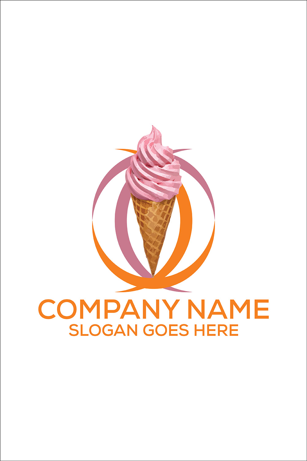 Ice-Cream Logo or Icon Design Vector Image Template pinterest preview image.