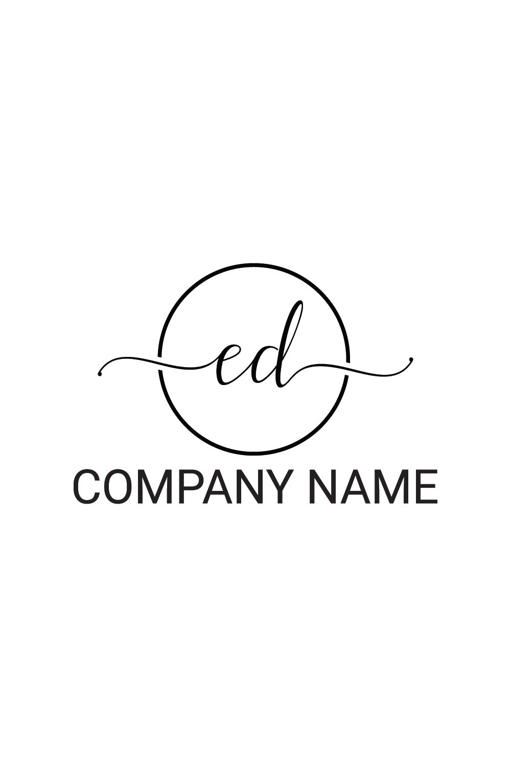 Letter ED Logo or Icon Design Vector Image Template pinterest preview image.