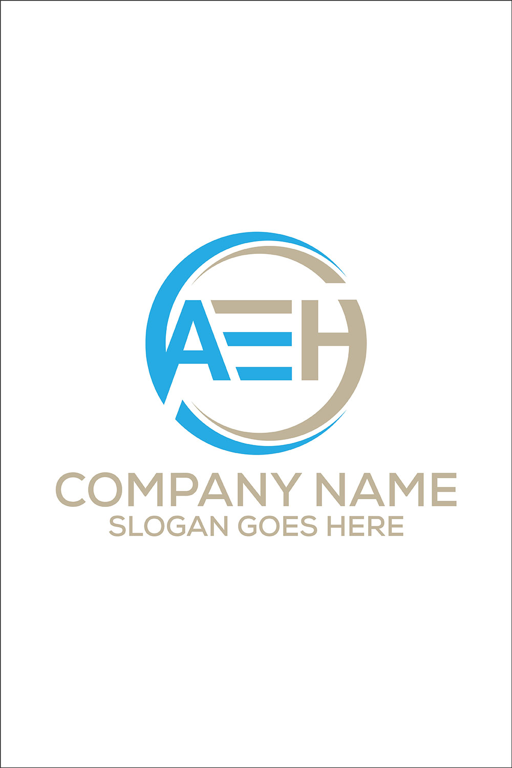 Letter AEH Logo or Icon Design Vector Image Template pinterest preview image.