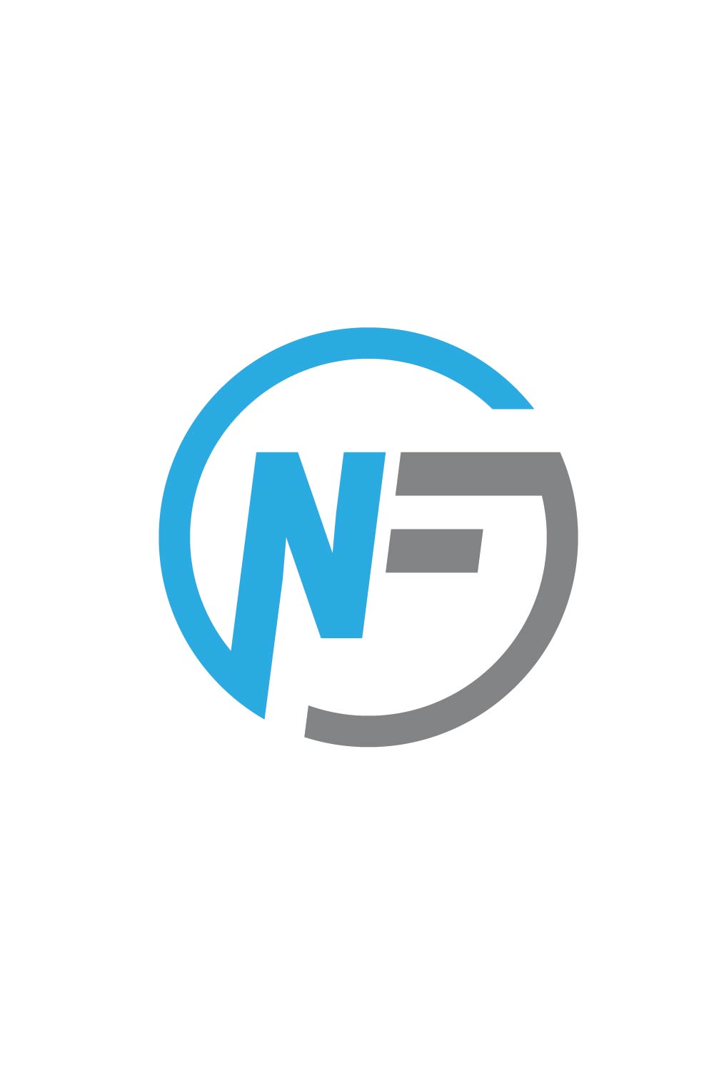 Initial Letter NF Logo or Icon Design Vector Image Template pinterest preview image.