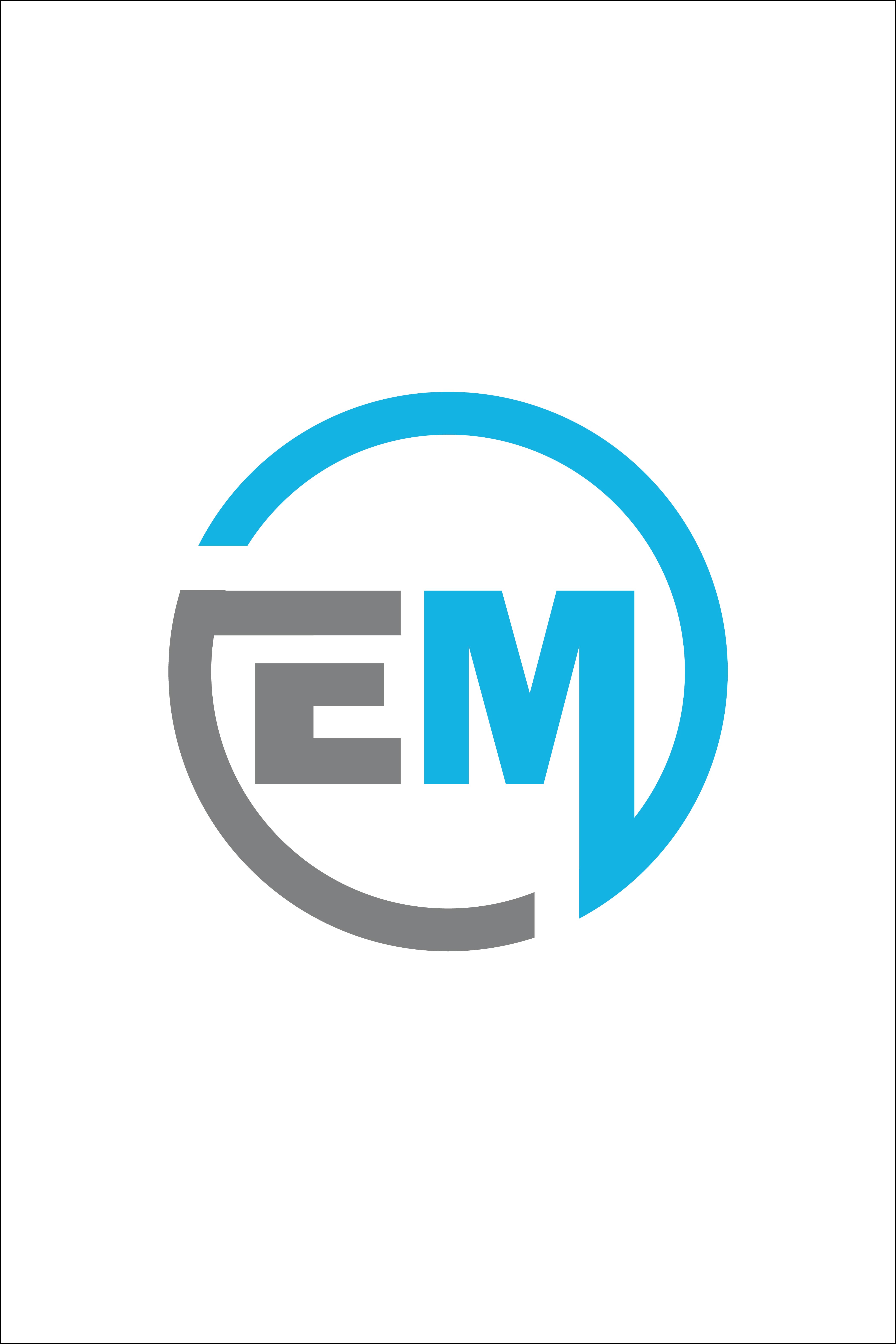 Initial Letter EM Logo or Icon Design Vector Image Template pinterest preview image.