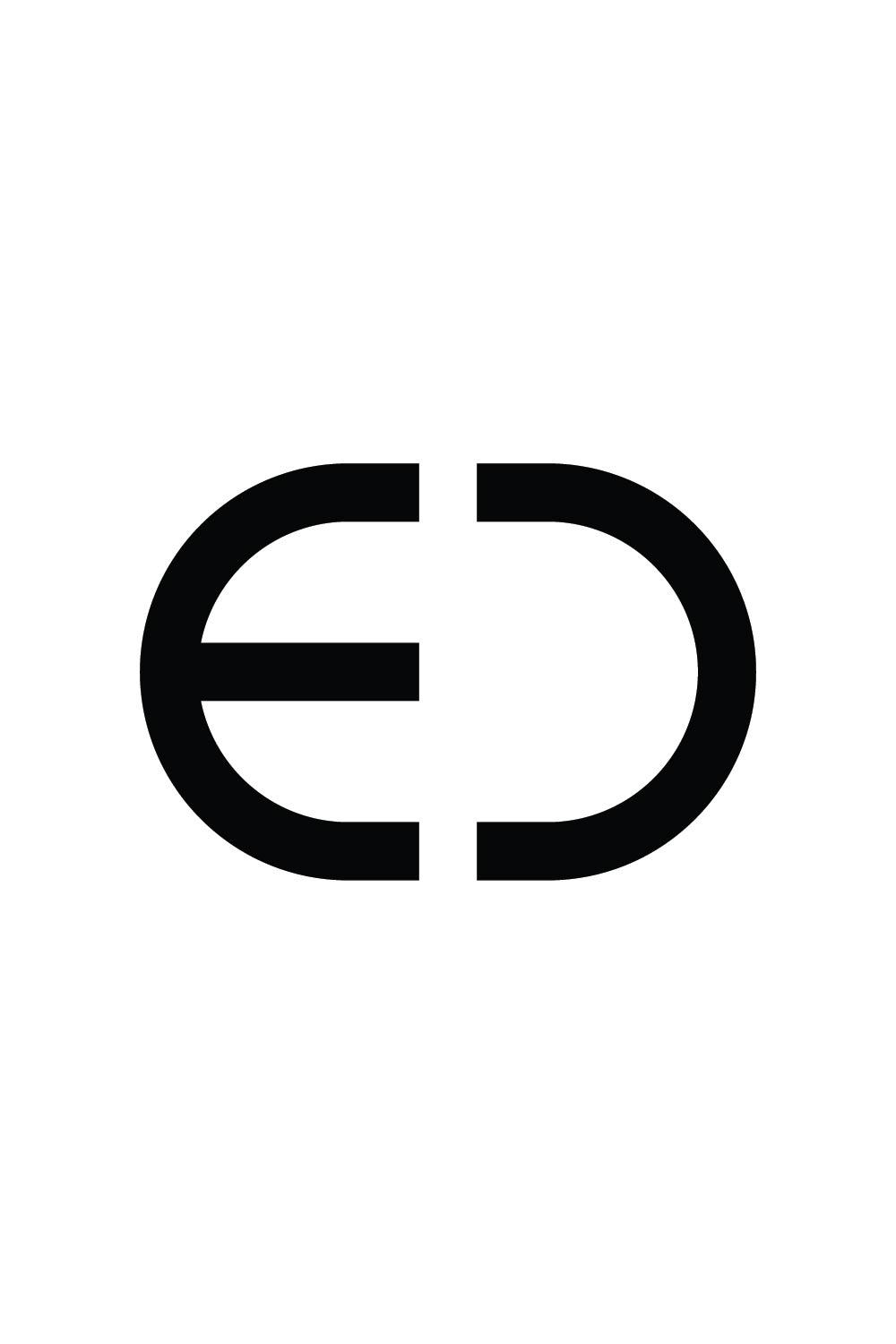 Letter ED Logo or Icon Design Vector Image Template pinterest preview image.