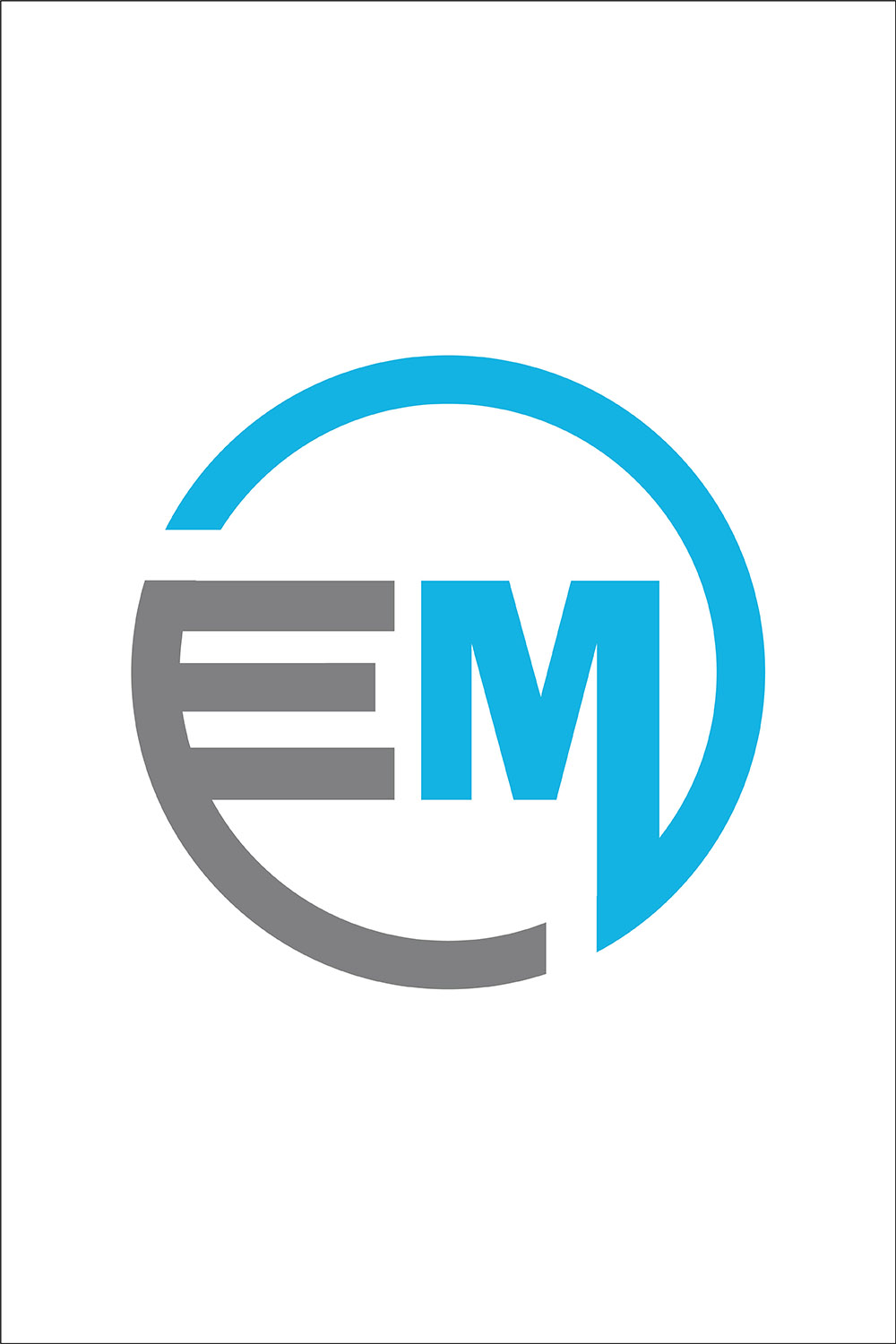 Initial Letter EM Logo or Icon Design Vector Image Template pinterest preview image.