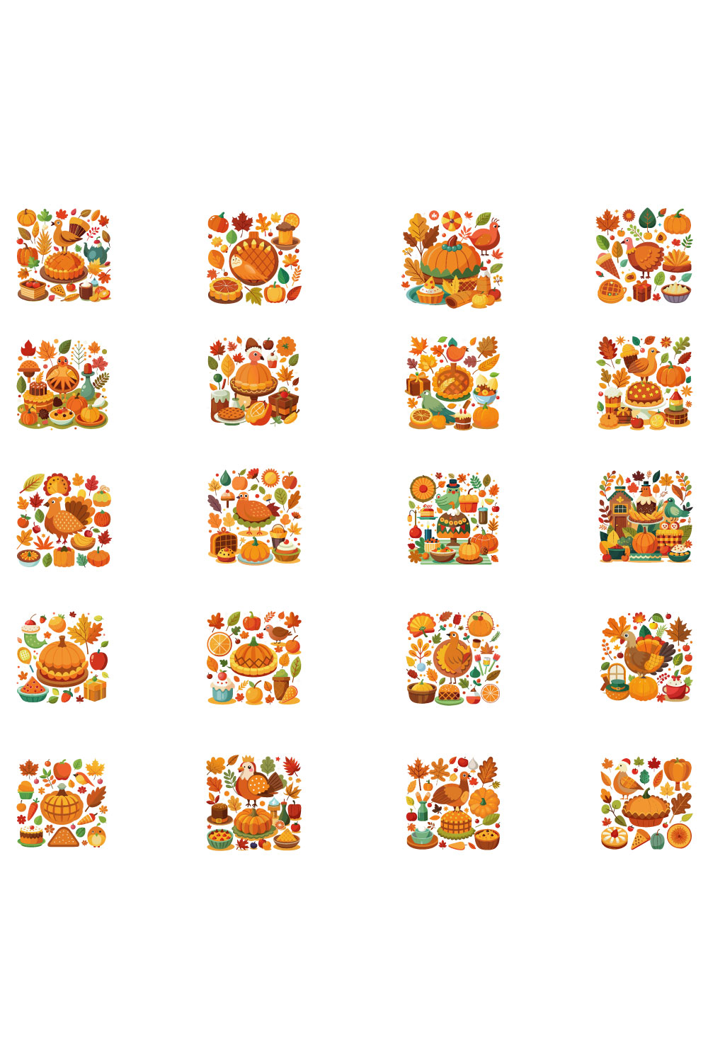 Happy thanksgiving day vector illustration pinterest preview image.