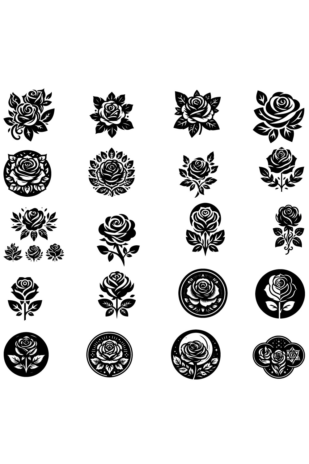 rose flower vector silhouette pinterest preview image.