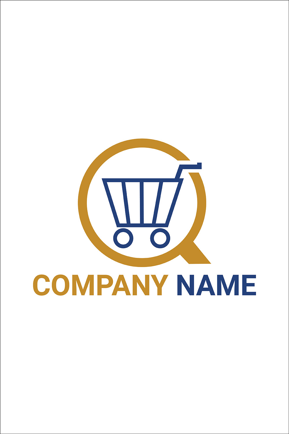 Online Shopping Logo or Icon Design Vector Image Template pinterest preview image.