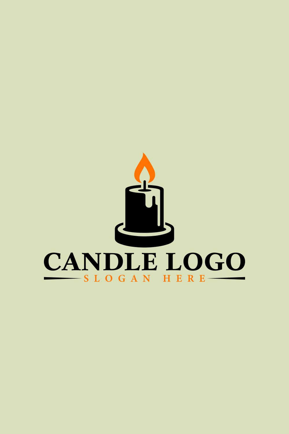 Elegant Candle Logo Vector Design pinterest preview image.