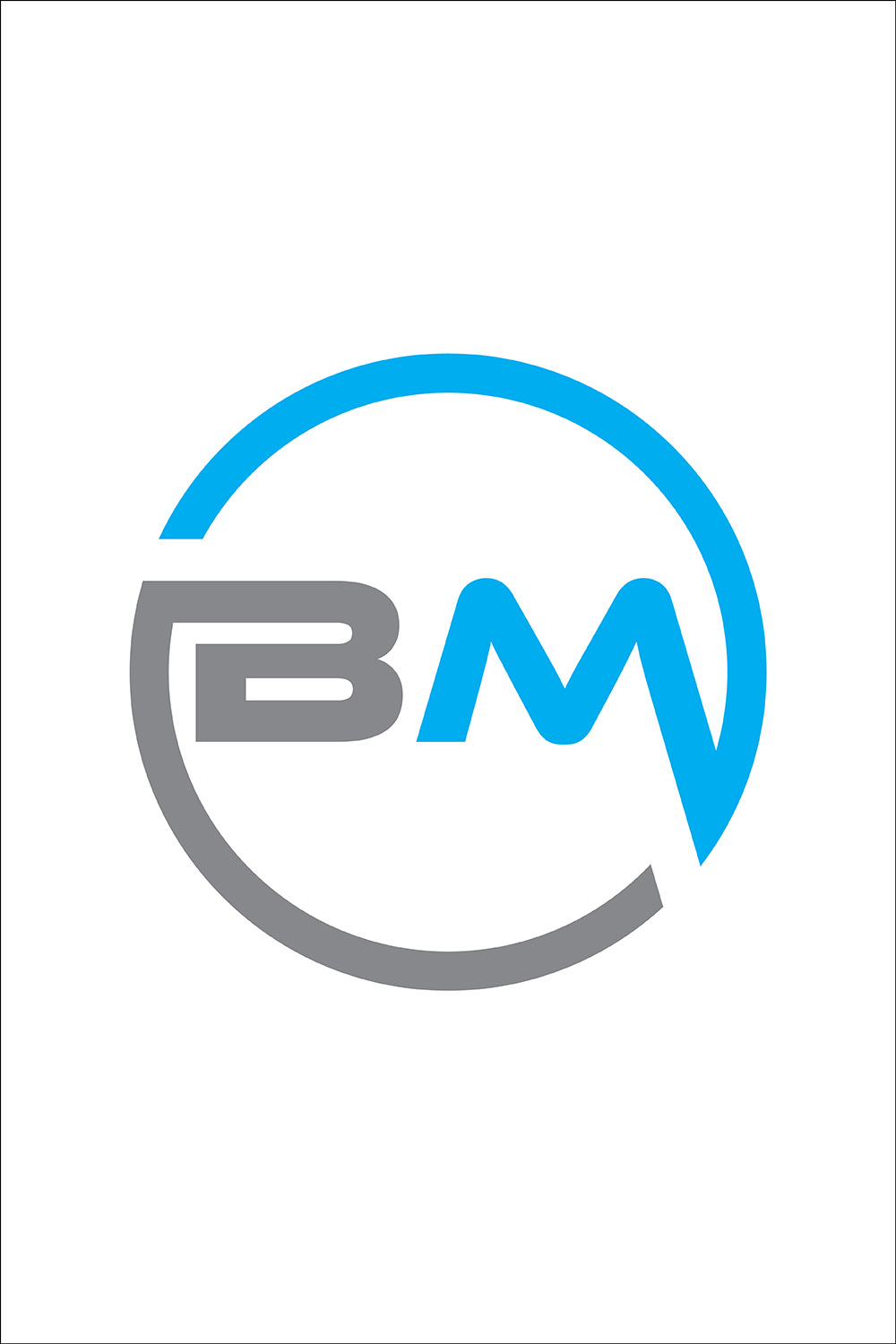 Letter BM Logo or Icon Design Vector Image Template pinterest preview image.