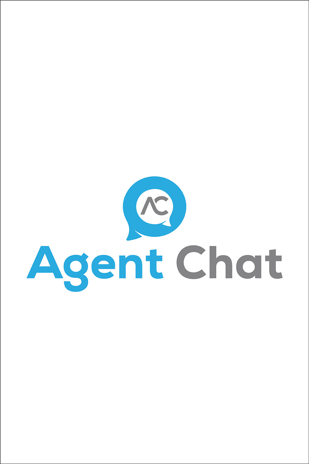 Agent Chat Logo or Icon Design Vector Image Template pinterest preview image.