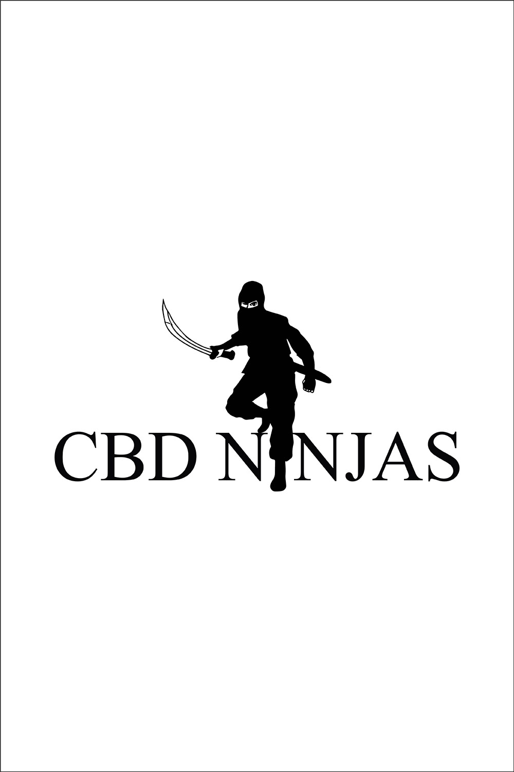 CBD Ninja Logo or Icon Design Vector Image Template pinterest preview image.