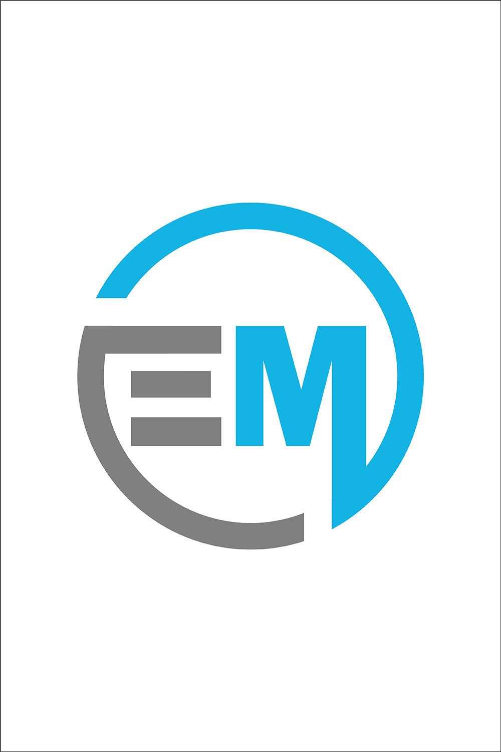 Initial Letter EM Logo or Icon Design Vector Image Template pinterest preview image.