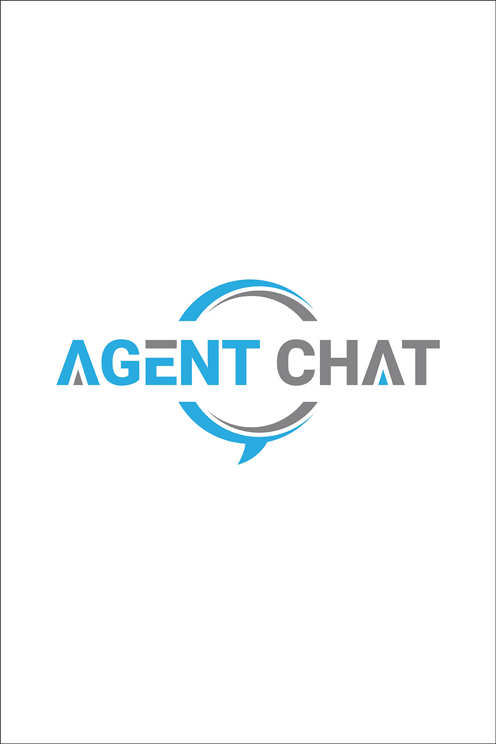 Agent Chat Logo or Icon Design Vector Image Template pinterest preview image.