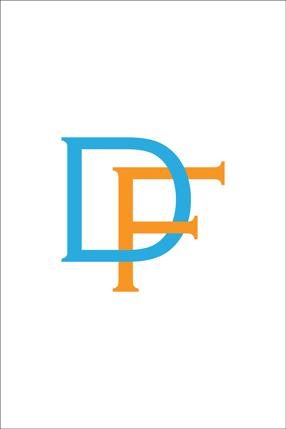 Letter DF Logo or Icon Design Vector Image Template pinterest preview image.