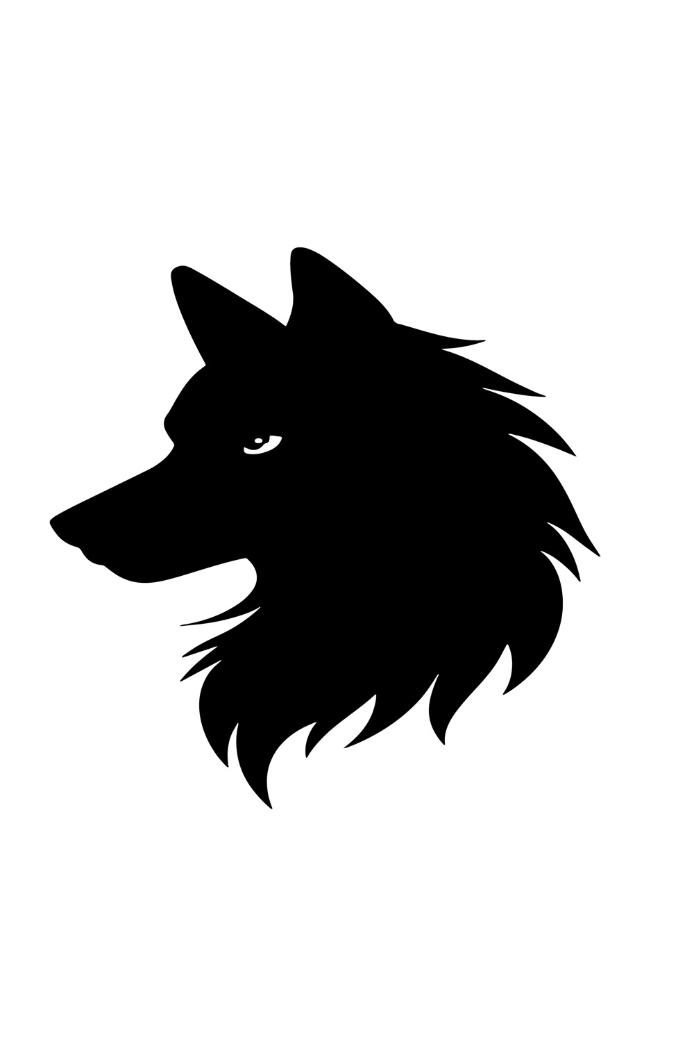 wolf vector on white background pinterest preview image.