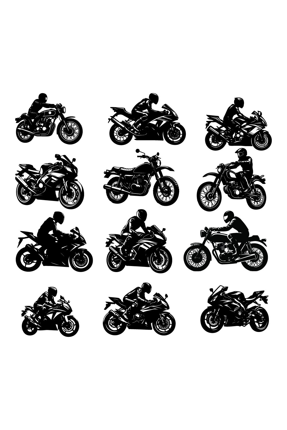 Motorbike vector silhouette pinterest preview image.