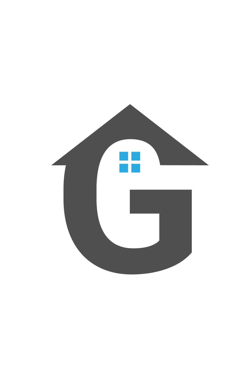 Letter G Real Estate Logo or Icon Design Vector Image Template pinterest preview image.