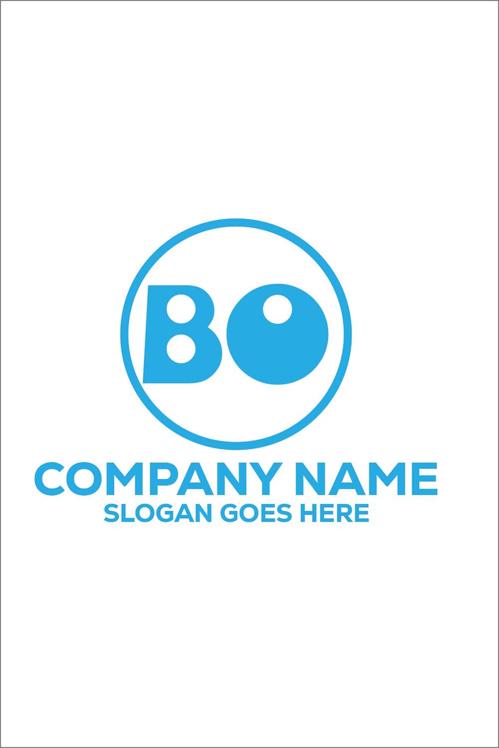 Initial Letter BO Logo or Icon Design Vector Image Template pinterest preview image.