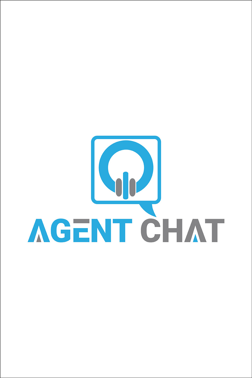 Agent Chat Logo or Icon Design Vector Image Template pinterest preview image.