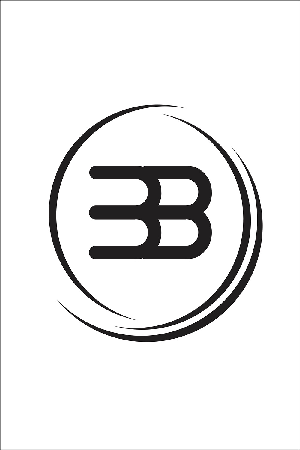 Initial Letter B Logo or Icon Design Vector Image Template pinterest preview image.