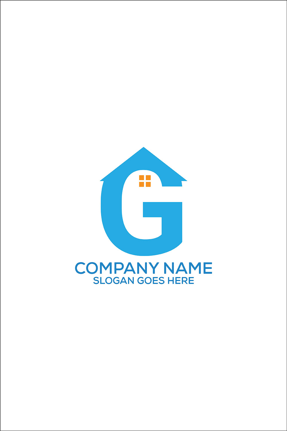 Real Estate & Initial Letter G Logo or Icon Design Vector Image Template pinterest preview image.