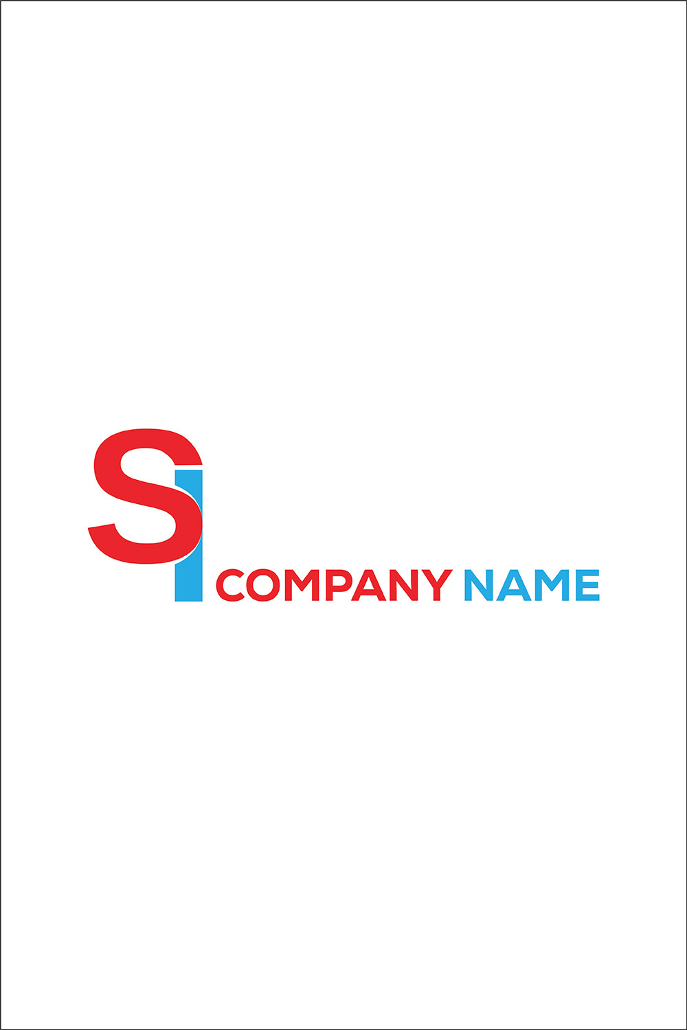 Initial Letter SI Logo or Icon Design Vector Image Template pinterest preview image.