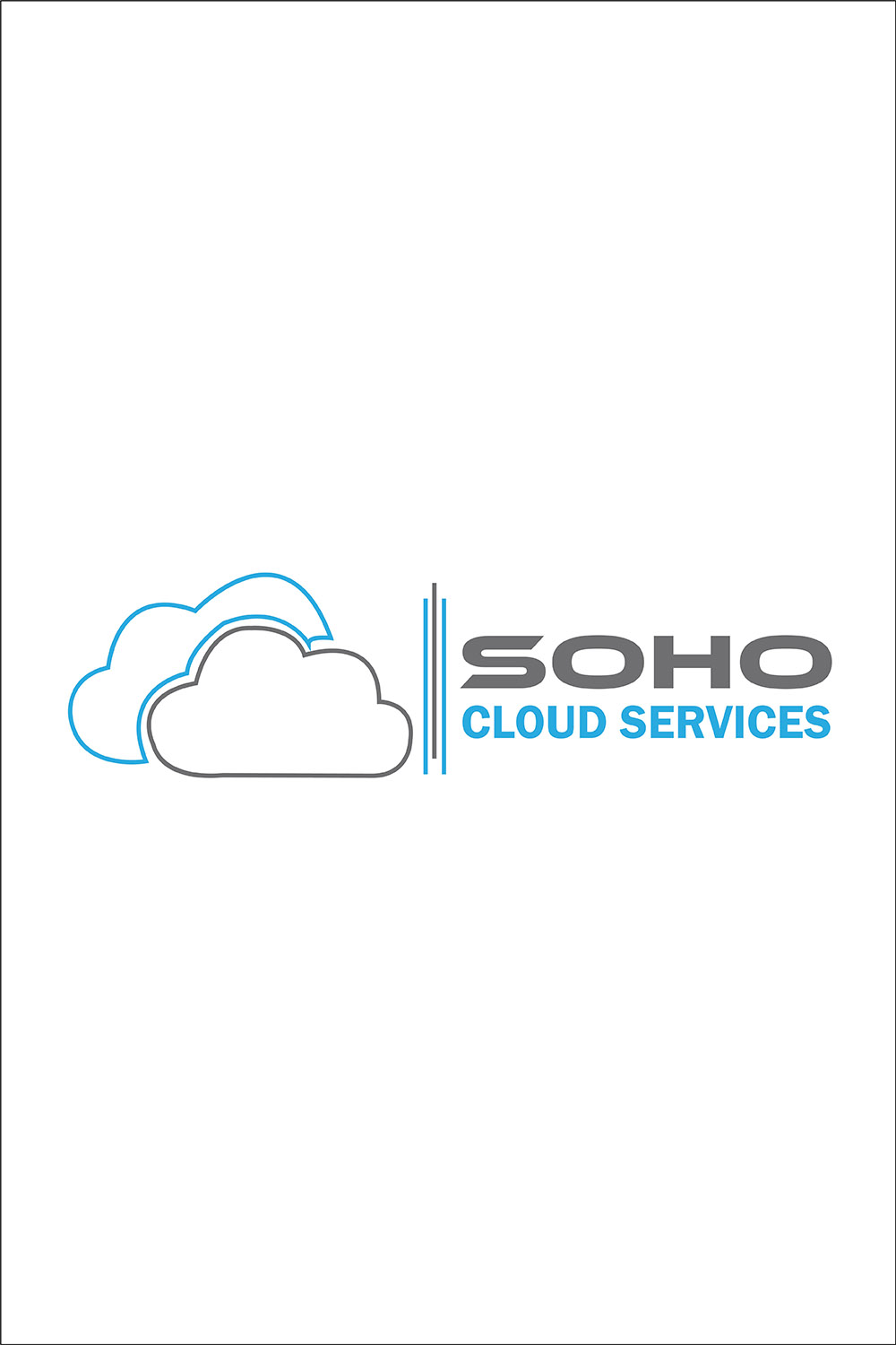 Cloud Services Logo or Icon Design Vector Image Template pinterest preview image.