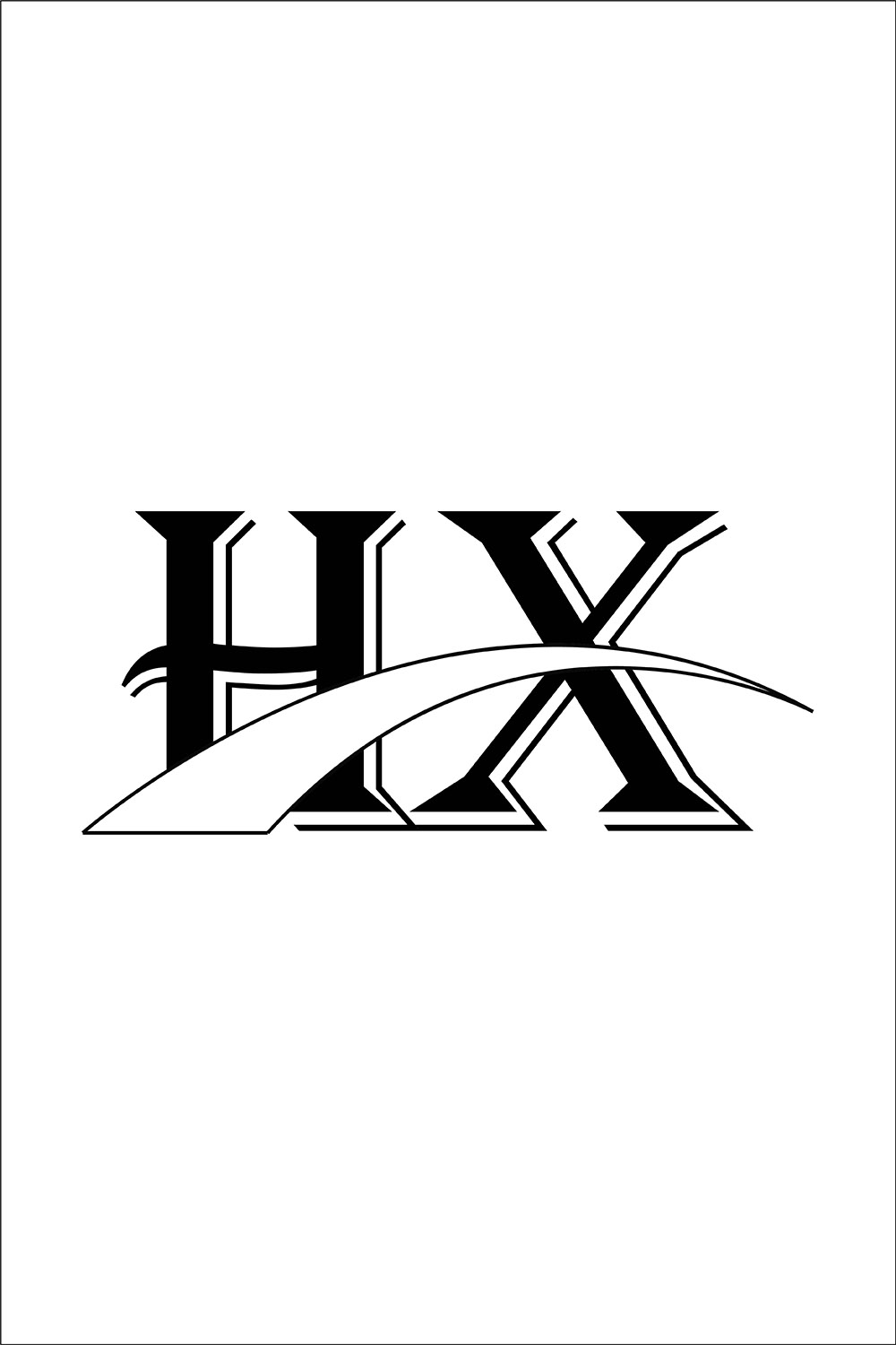 Initial Letter HX Logo or Icon Design Vector Image Template pinterest preview image.