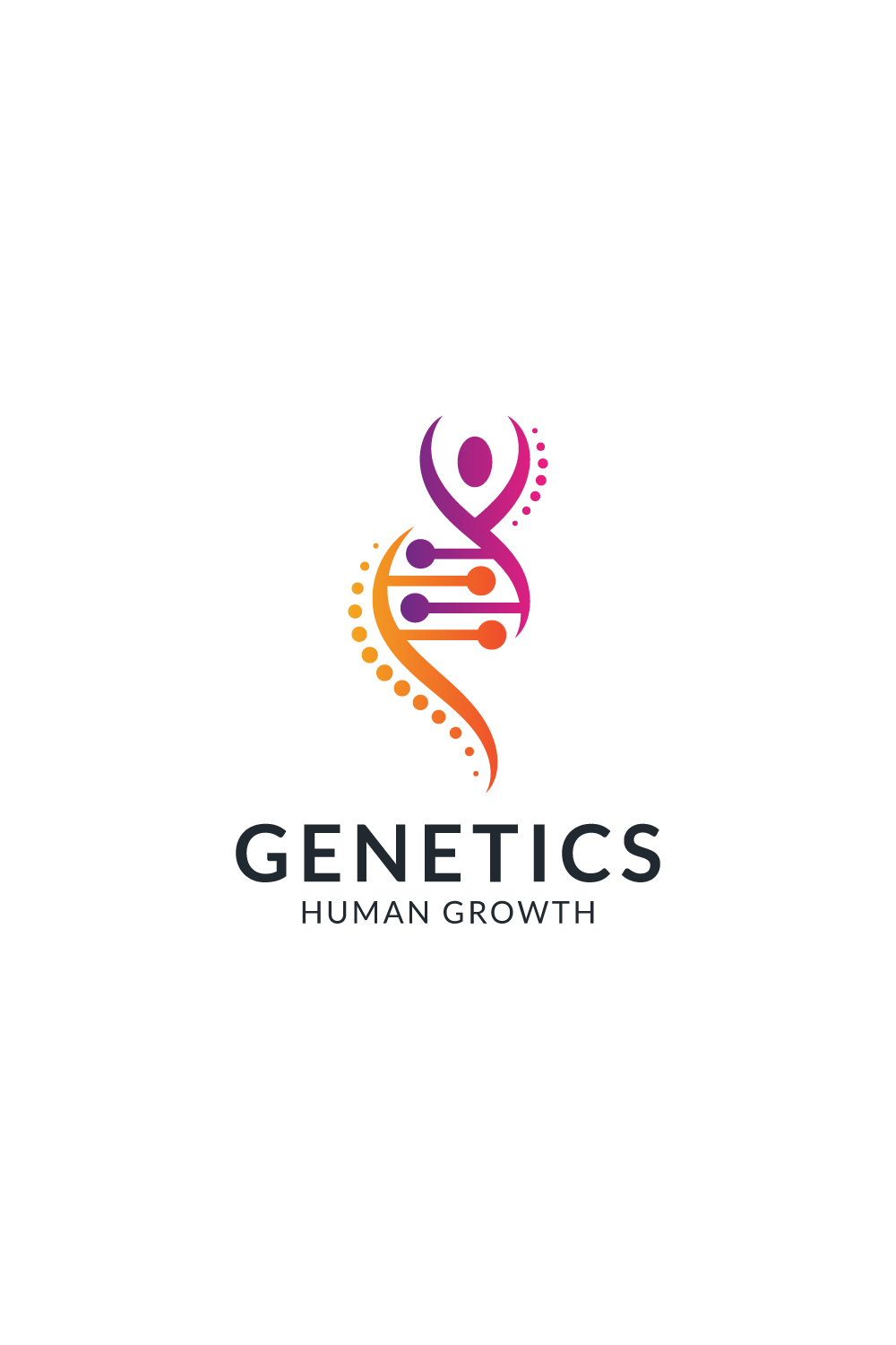 Genetics logo template for medical and healthcare clinics pinterest preview image.