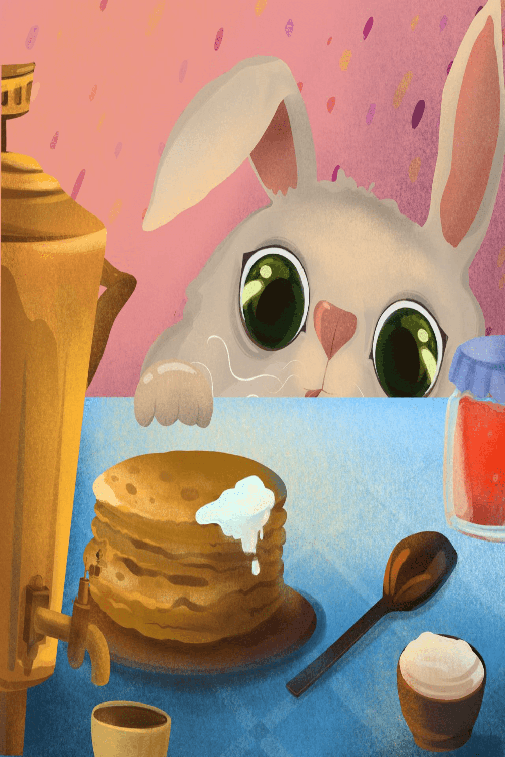 bunny illustration pinterest preview image.