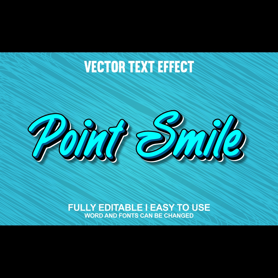 Fully Editable Vector 3D Text Effect cover image.