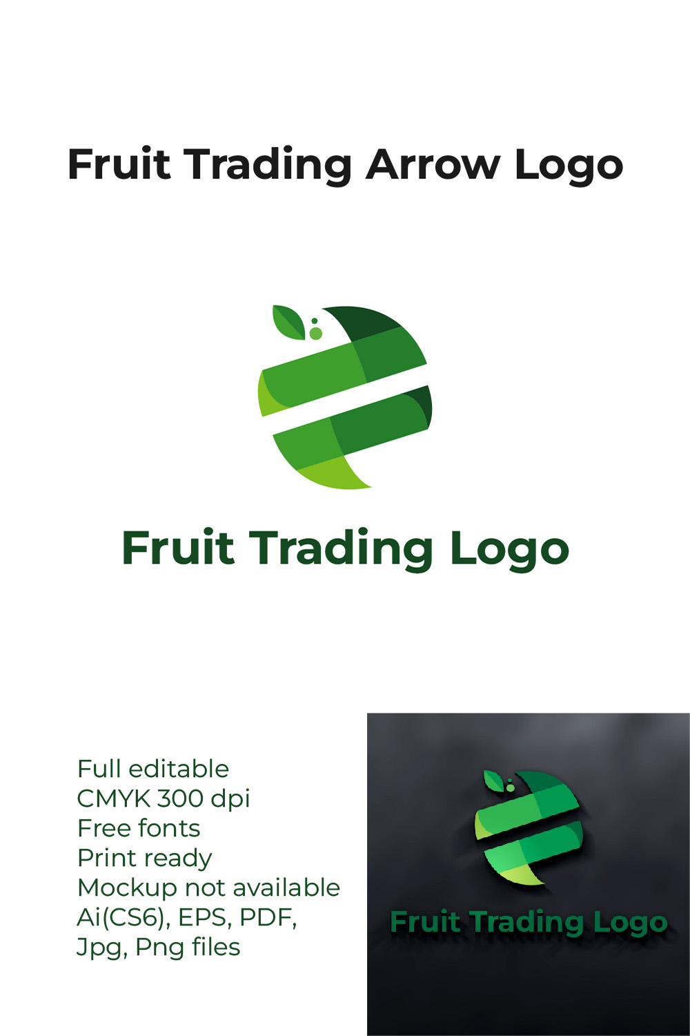 Trading Finance Logo Template pinterest preview image.