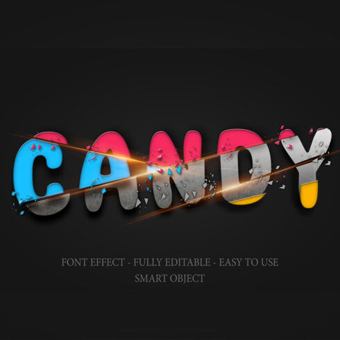 3D Font Colorful Iron Effect Template cover image.